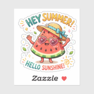 Hey Summer Hello Sunshine Watermelon Sticker