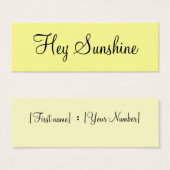 Hey Sunshine (Front & Back)