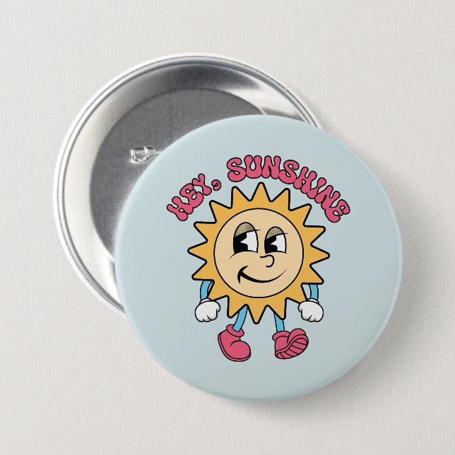 Hey, Sunshine - Summer Vibes Button (Front & Back)