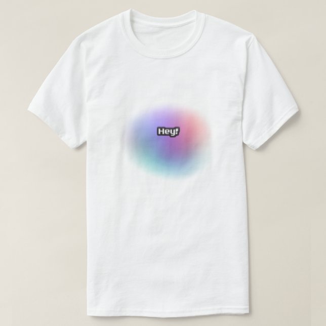 Hey! T-shirt with pixel font (Design Front)
