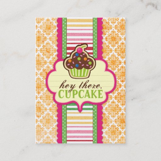 Customizable Hey There, Cupcake Chubby Business Cards