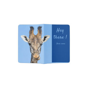 Hey there funny Giraffe photo with text Passport Holder
