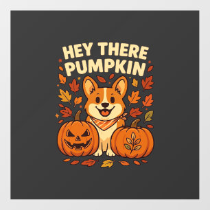 Hey There Pumpkin Corgi Halloween Pumpkins Autumn Floor Decals