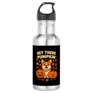 Hey There Pumpkin Corgi Halloween Pumpkins Autumn  Stainless Steel Water Bottle