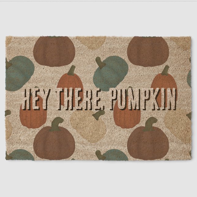 Hey There Pumpkin Fall Doormat Fiber Doormat (Front)