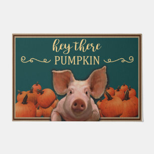 Hey There Pumpkin Mat, Animal Pumpkin Welcome Doormat