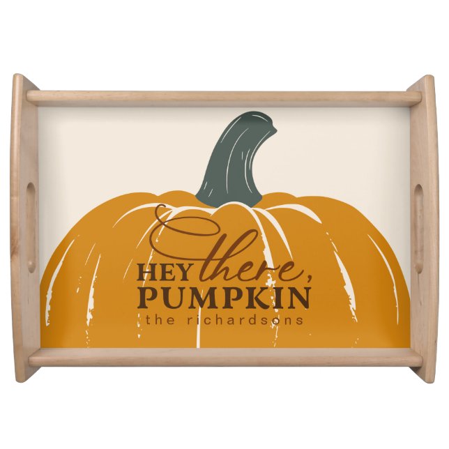 Hey There Pumpkin Personalized Fall Serving Tray (Front)