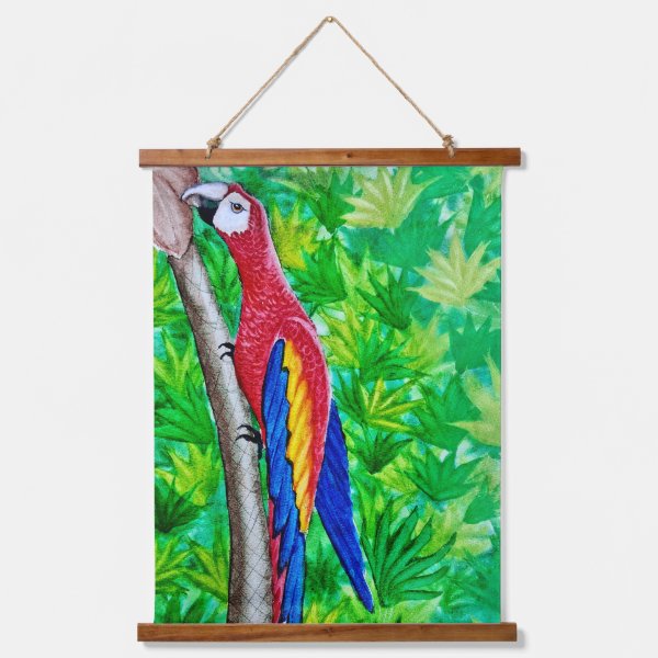 Hey, There’s a Scarlet Macaw in That Tree! Hanging Tapestry