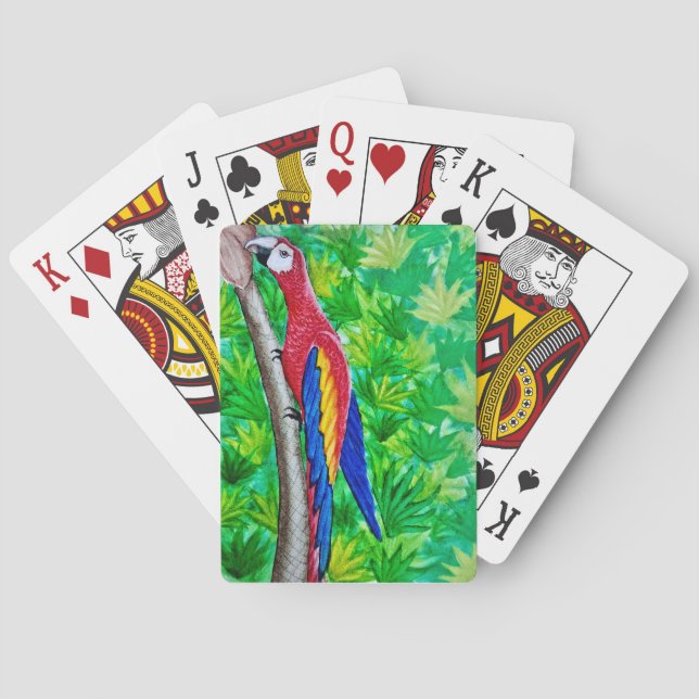 Hey, There’s a Scarlet Macaw in That Tree!  Poker Cards (Back)
