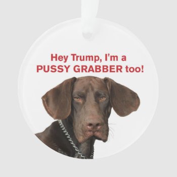 Hey Trump  I'm A Pussy Grabber Too! Ornament by glossygrizzly at Zazzle