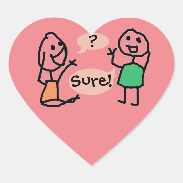 Hey Wanna Heart Sticker by RoseWrites (Front)