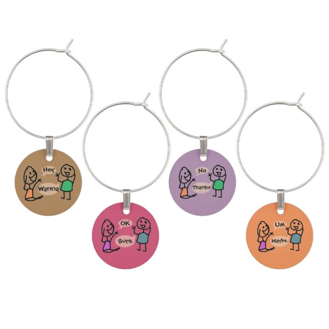 Hey Wanna Wine Charms by RoseWrites (Staggered)