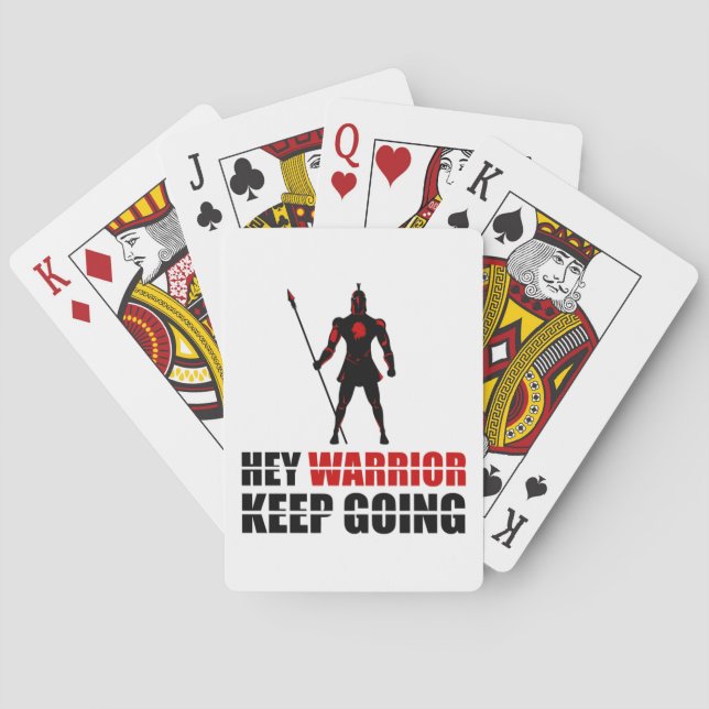 Hey warrior keep going poker cards (Back)