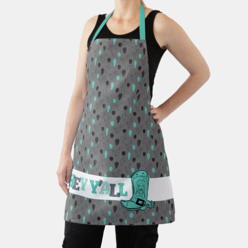 Hey YAll _ Cactus and Cowboy Boot Texas Apron