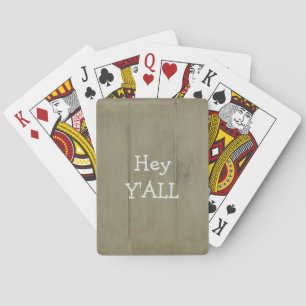 Hey YALL Rustic Wood Poker Cards
