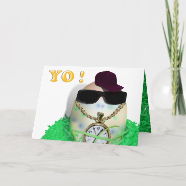 Hey, YO! Happy Gansta Easta Easter Holiday Card (Front)