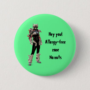 Hey you! Allergy-free zone, No nuts Button