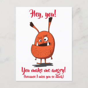 Hey You/ I Miss You/ Monster/ Personalized Postcard