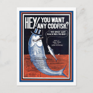 Hey, You Want Any Codfish? Songbook Cover Postcard