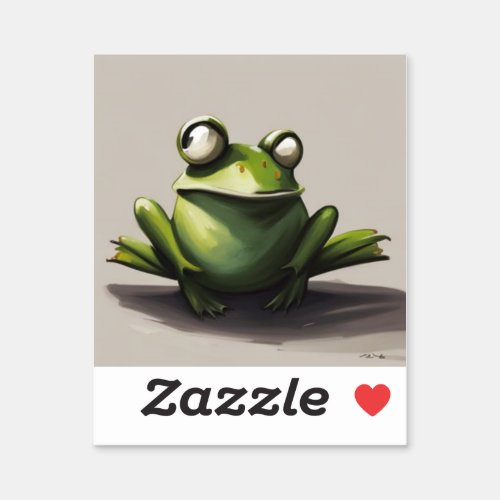 hey you weird happy cute frog sticker