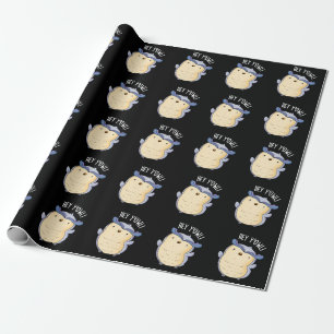 Hey Y'Owl Funny Owl Pun Dark BG Wrapping Paper