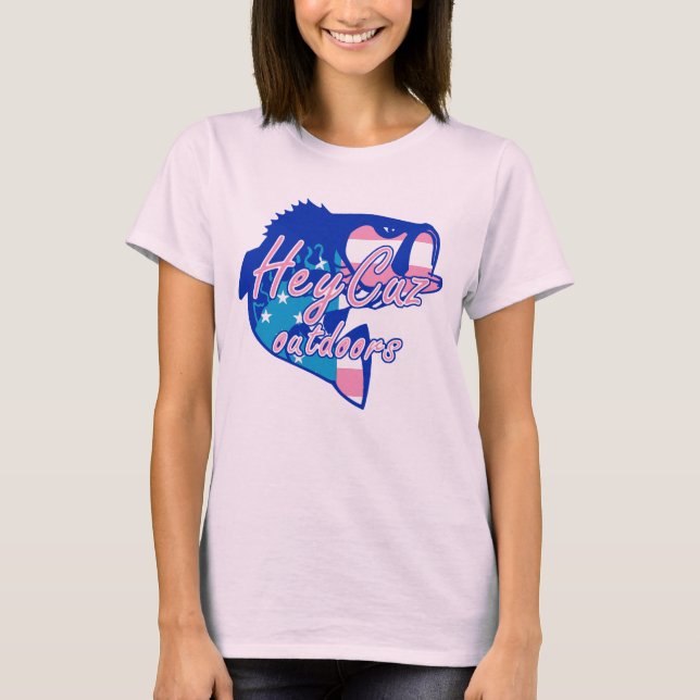 HeyCuz Outdoors Logo Pink Version T-Shirt (Front)