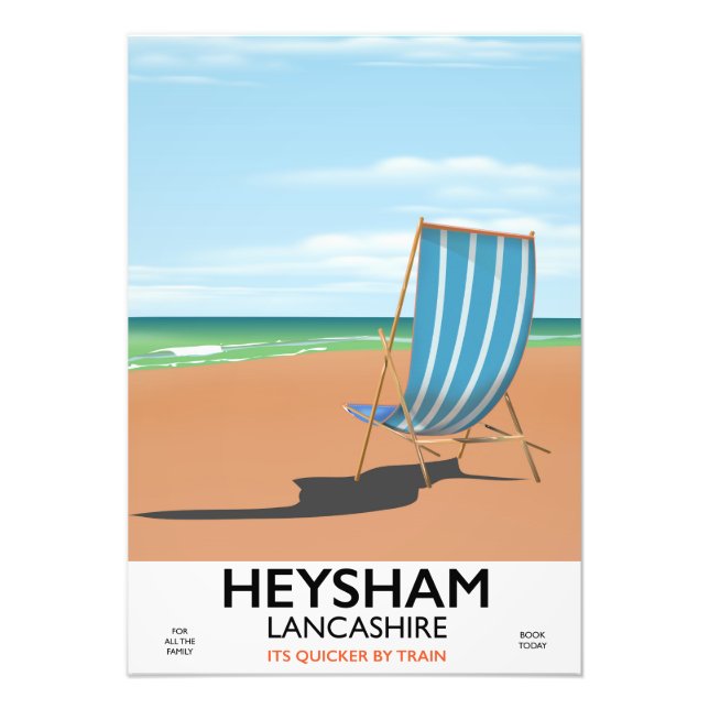 Heysham Lancashire vintage train poster (Front)