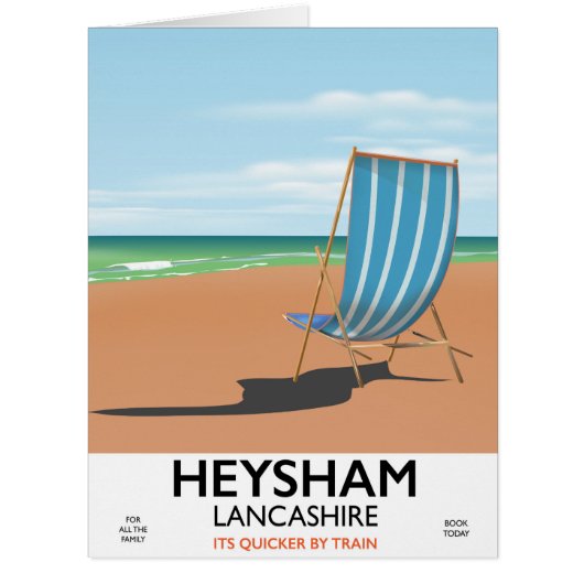 Heysham Lancashire vintage train poster Cards (Front)