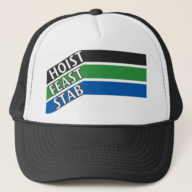 HFS Hat- Black, Green, Blue Trucker Hat (Front)