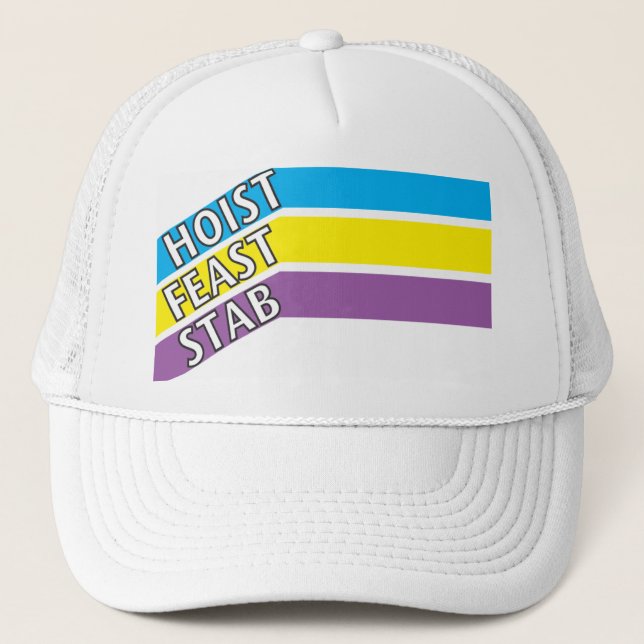 HFS Hat- blue, yellow, purple Trucker Hat (Front)