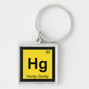 Hg - Hurdy Gurdy Music Chemistry Periodic Table Keychain