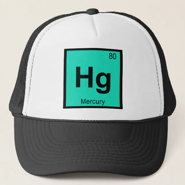 Hg Mercury Chemistry Periodic Table Symbol Trucker Hat Zazzle