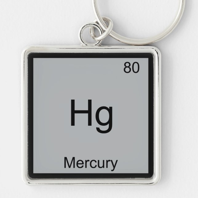 Hg - Mercury Funny Chemistry Element Symbol Tee Keychain (Front)