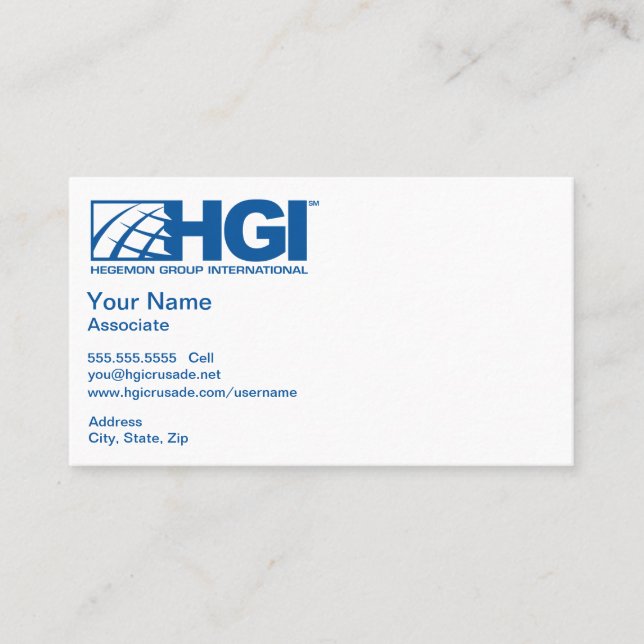 HGI Associate Business Card (Front)