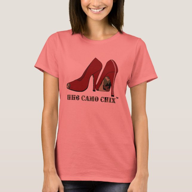 HH6 Camo Chix™ Ladies Ringer T-Shirt (Front)