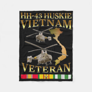 Hh 43 Huskie Helicopter Vietnam Veteran Hh-43 Viet Fleece Blanket
