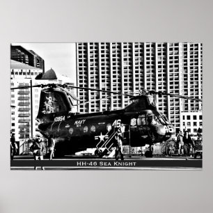 HH-46 Sea Knight ~ US Military Helicopter Poster