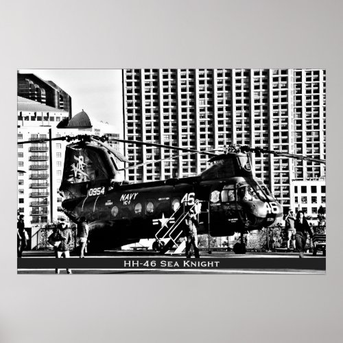 HH_46 Sea Knight  US Military Helicopter Poster