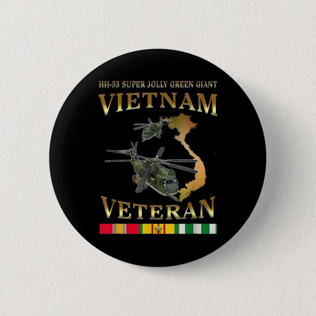 Hh-53 Super Jolly Green Giant Helicopter Vietnam V Button (Front)