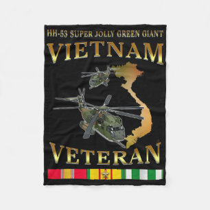 Hh-53 Super Jolly Green Giant Helicopter Vietnam V Fleece Blanket