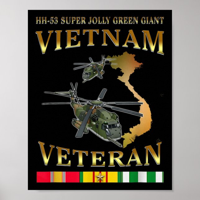 Hh-53 Super Jolly Green Giant Helicopter Vietnam V Poster (Front)