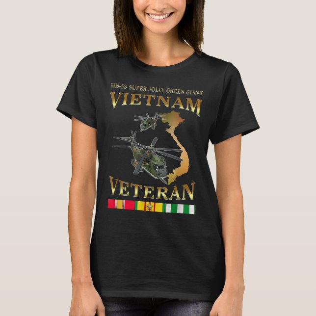 Hh-53 Super Jolly Green Giant Helicopter Vietnam V T-Shirt (Front)
