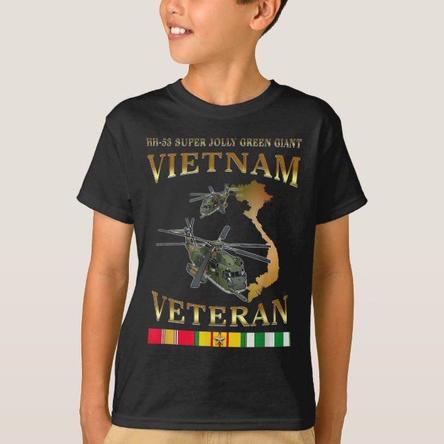 Hh-53 Super Jolly Green Giant Helicopter Vietnam V T-Shirt (Front)