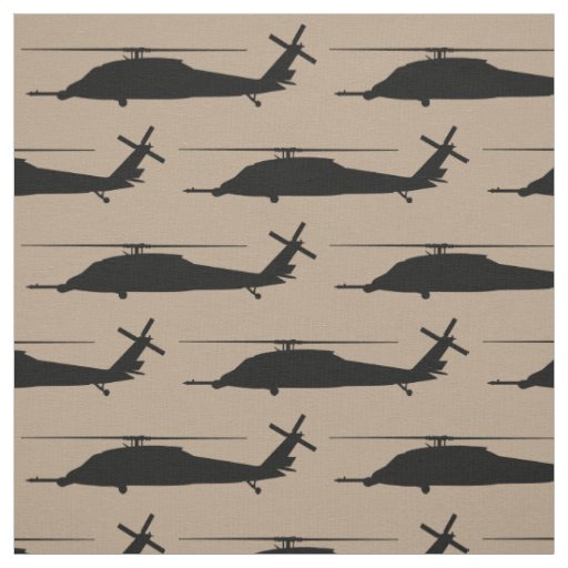 HH-60 Pave Hawk Silhouette Black on Desert Brown Fabric
