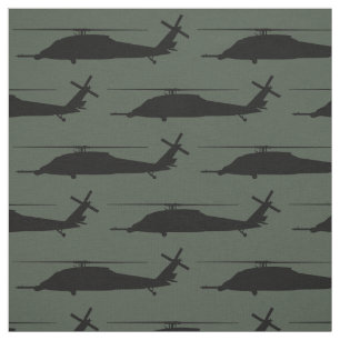 HH-60 Pave Hawk Silhouette Black on Gray Green Fabric