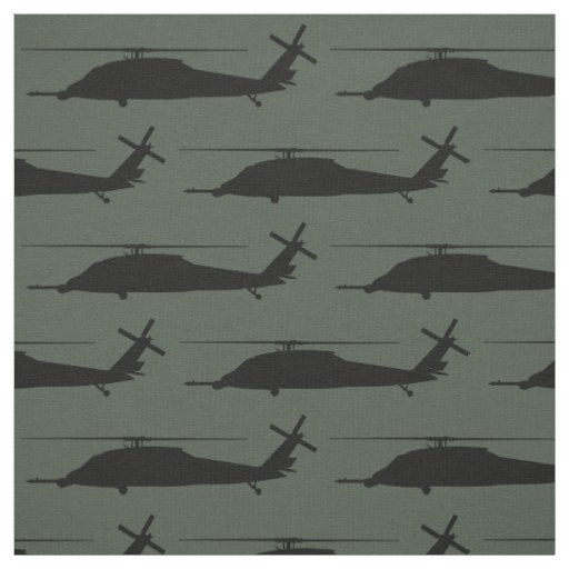 HH-60 Pave Hawk Silhouette Black on Gray Green Fabric