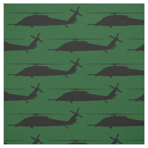 HH_60 Pave Hawk Silhouette Black on Green Fabric