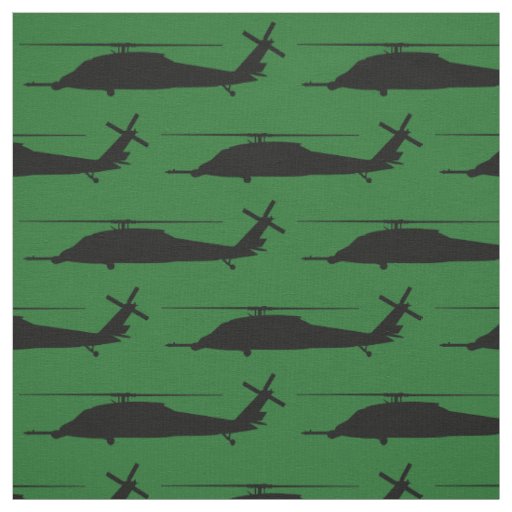 HH-60 Pave Hawk Silhouette Black on Green Fabric