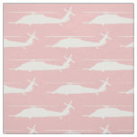 HH-60 Pave Hawk Silhouette White on Pink Fabric