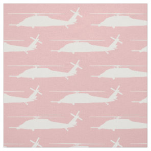 HH-60 Pave Hawk Silhouette White on Pink Fabric